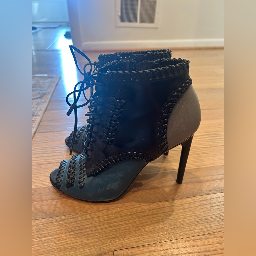 Jason Wu Corset Whipstitch Detail Peep Toe High Heel Booties size 39 - Picture 3 of 8